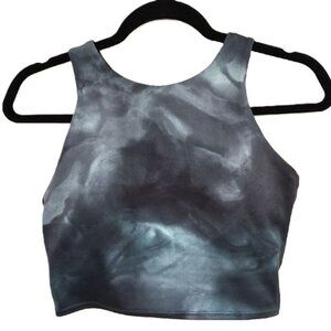 ATHLETA MARBLED PRINT LONGLINE SPORTS BRA D DD TANK SMALL